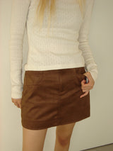 Suede pocket mini skirt (2colors)