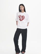 オーバーフィットヴィンテージハートプリント半袖Tシャツ