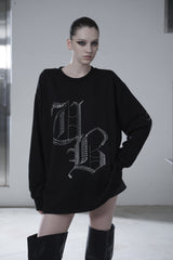[MADE] beads long sleeve T_BLACK