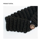 Wool blend knit ear warmer and hairband (Black)