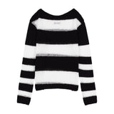 HAILEY STRIPE KNIT (BLACK) F25ZB020