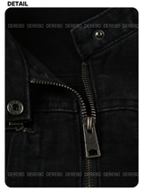 London black denim casual zip-up jacket