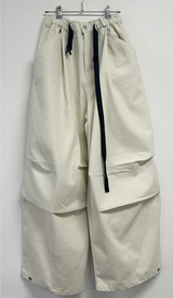 TWO PINTUCK RIVET BELT BALLOON LONG PANTS 🤎🖤💙3COLOR