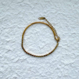 Gold Curve Stone Bracelet