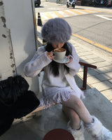 タッセルマフラーニット