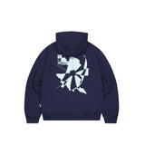 LOOSE FIT PRINT-HOODIE [NAVY]