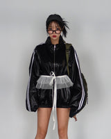 [UNISEX] Track Glossy Windbreaker Jersey Jacket