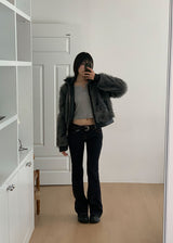 DEEP SLIM BOOTS CUT DENIM