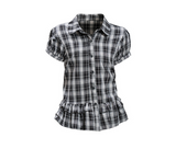 Avina Plaid Peplum Blouse