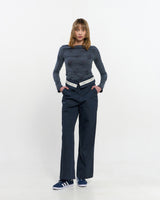 Fold Over Wide Slacks _ NAVY