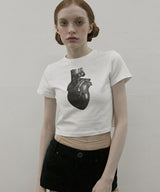 Heart Short Sleeve Tee White