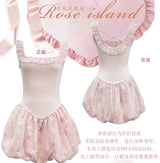 ROSE ISLAND Flower Bed Bud Ballet Dress Multi-layer Textured Patchwork Dreamy Summer Jellyfish Dress