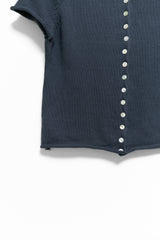 shell button short sleeve knit cardigan(3colors)