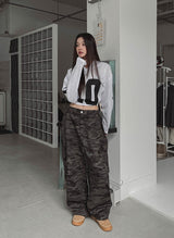 Sporty Numbering Mash V-Neck Long Sleeve