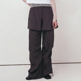 LAYERED SKIRT PANTS_CHARCOAL