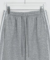 Pilfer Lace Brushed Banding Wide Pants