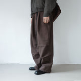 webbing belted cotton wide pants