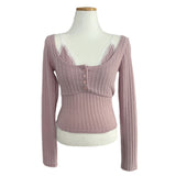 Zia Lace Strap Ribbed Knit 