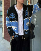Winter wool knit zip-up