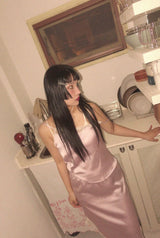 LUNA SATIN CAMI TOP (WHITE, PINK 2COLORS!)