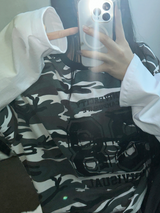 ミリタリーレイヤードオーバーフィットロゴスリーブTシャツ 🩶💚🤍2カラー