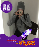 【限定価格】[BELLIDE MADE] クッキー、ストライプフィンガーホールTシャツ