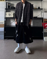 AO cross embroidery Bermuda sweatpants
