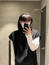 Over hood knit vest