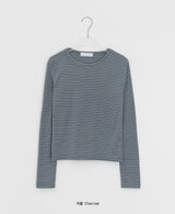 Takan Stripe Round Long Sleeve Tee