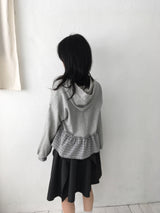 プレイドフリルフーディTシャツ