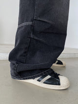 No.0674 C parachute denim wide PT