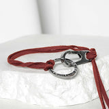 Suede string lettering bracelet_orange