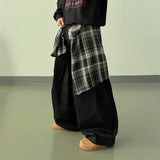 Layered Shirt Wide Cotton Pants