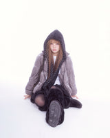 Fluffy hood muffler (black)