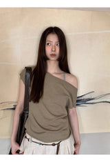 Khaki Collection オーバーサイズショルダー 半袖Tシャツ