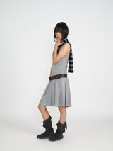 PLEATS MIDI ONE-PIECE (GREY)