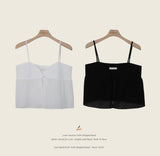 Chiffon Flare Heart Layered Bustier Blouse (2color)