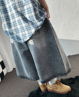 Bodi Snow-Washed Balloon Denim Bermuda Shorts 2color