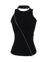 cats zipper halter sleeveless (2color)