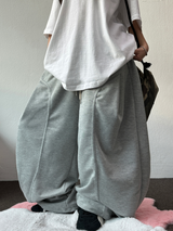 KOREAN/STRING 🤍 FORMAL CAVE FRONT PLEAT COTTON STRING BALLOON PANTS 🤍🩶🤎🖤 - 5 COLORS