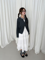 check frill cardigan 