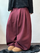 M,XL🤎2SIZE🤎 DOUBLE PINTUCK WIDE LONG BALLOON PANTS ❤🤎🖤🩶4COLOR
