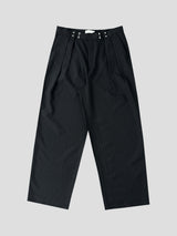 Hook pin-tuck stripe trousers 3color
