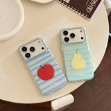 Stripe Fruit Wrist Strap iPhone Case