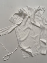 Tie-neck Strap Cap Sleeve Blouse