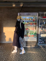 [MADE] Stern hip crop two-way hood zip-up -basic