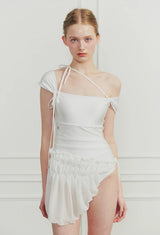MEMORY WRAP SKIRT white