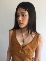 シルバーボールフラワーネックレス (3color)