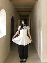 ロエンピンタックレイヤードスリップミニドレス