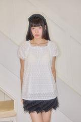 ナナレースパフブラウス (WHITE)